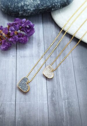 Κολιέ Καρδούλα Γκρι