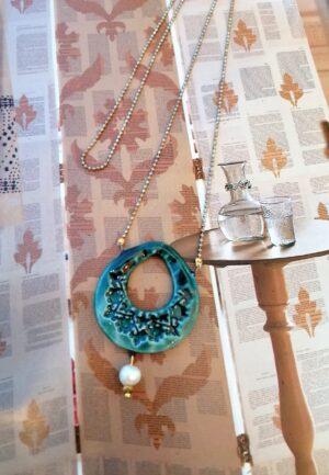 Κολιέ Δάκρυ Emerald Blue Long