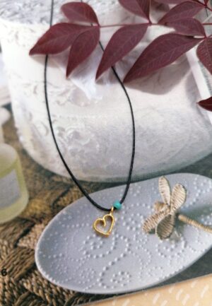 Ασημένιο Κολιέ Tiny Gold Heart