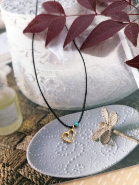 Ασημένιο Κολιέ Tiny Gold Heart