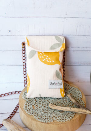 Lemon Print Cell Phone Bag