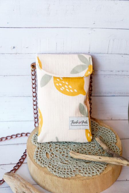 Lemon Print Cell Phone Bag