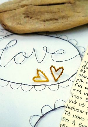 Σκουλαρίκια Χρυσές Καρδιές