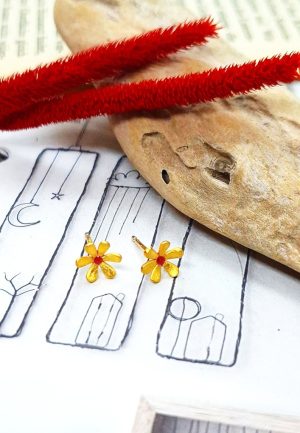 Σκουλαρίκια Χρυσές Μαργαρίτες