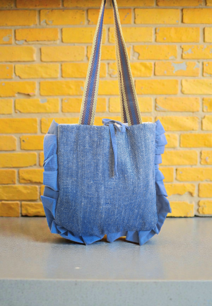 Τσάντα Ώμου Ruffled Jean