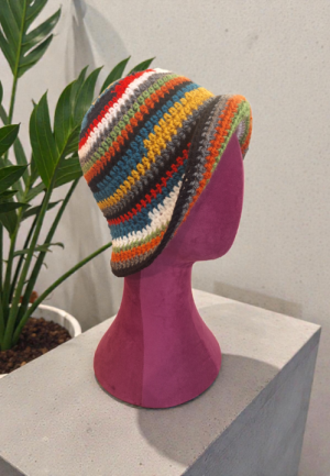 Χειροποίητο Πλεκτό Καπέλο Ρίγες