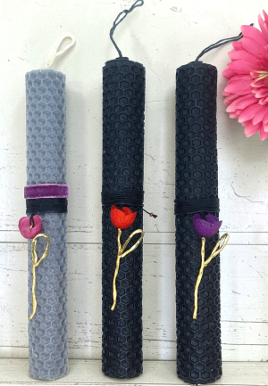 Λαμπάδα με Κολιέ Τουλίπα σε Τρία Χρώματα