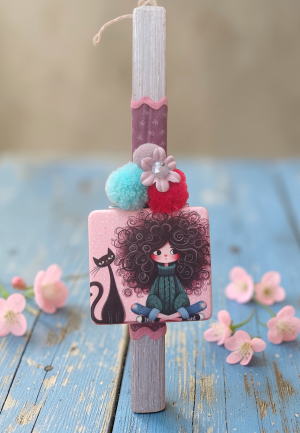 Λαμπάδα Καθρεφτάκι Τσέπης Ροζ