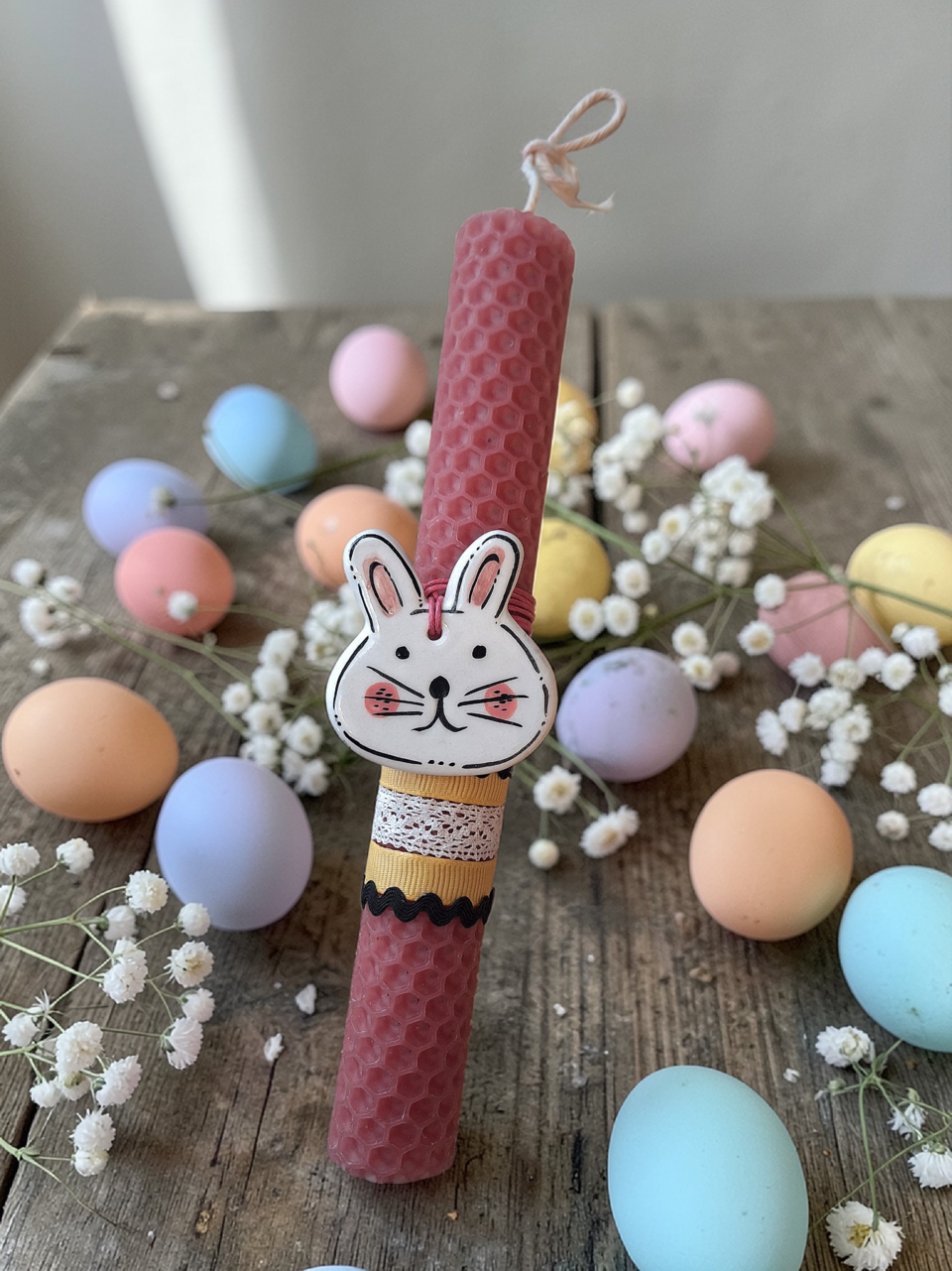 Λαμπάδα με Κολιέ Κεραμικό Λαγό