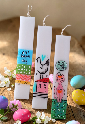 Λαμπάδα Πλακέ Ζωγραφιστή