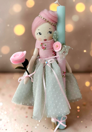 Λαμπάδα Χειροποίητη Κούκλα Ροδάνθη