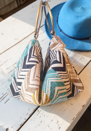 Υφασμάτινο Τσαντάκι Χειρός με Κρίκους - Zig Zag