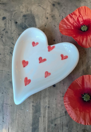 Κεραμικό Πιατάκι Λευκή Καρδιά