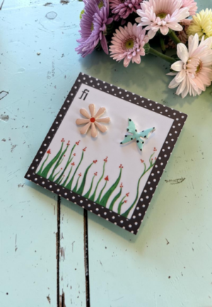 Σκουλαρίκια Mini Butterfly and Daisy Pink Turquoise