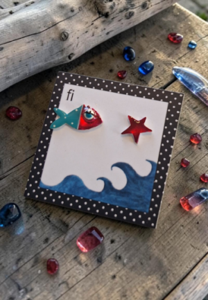 Σκουλαρίκια Mini Seaworld Red