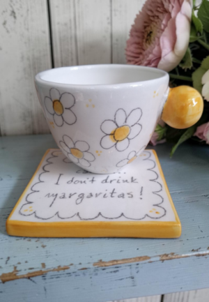 Κεραμική Κούπα και Σουβέρ "I don't drink margaritas"