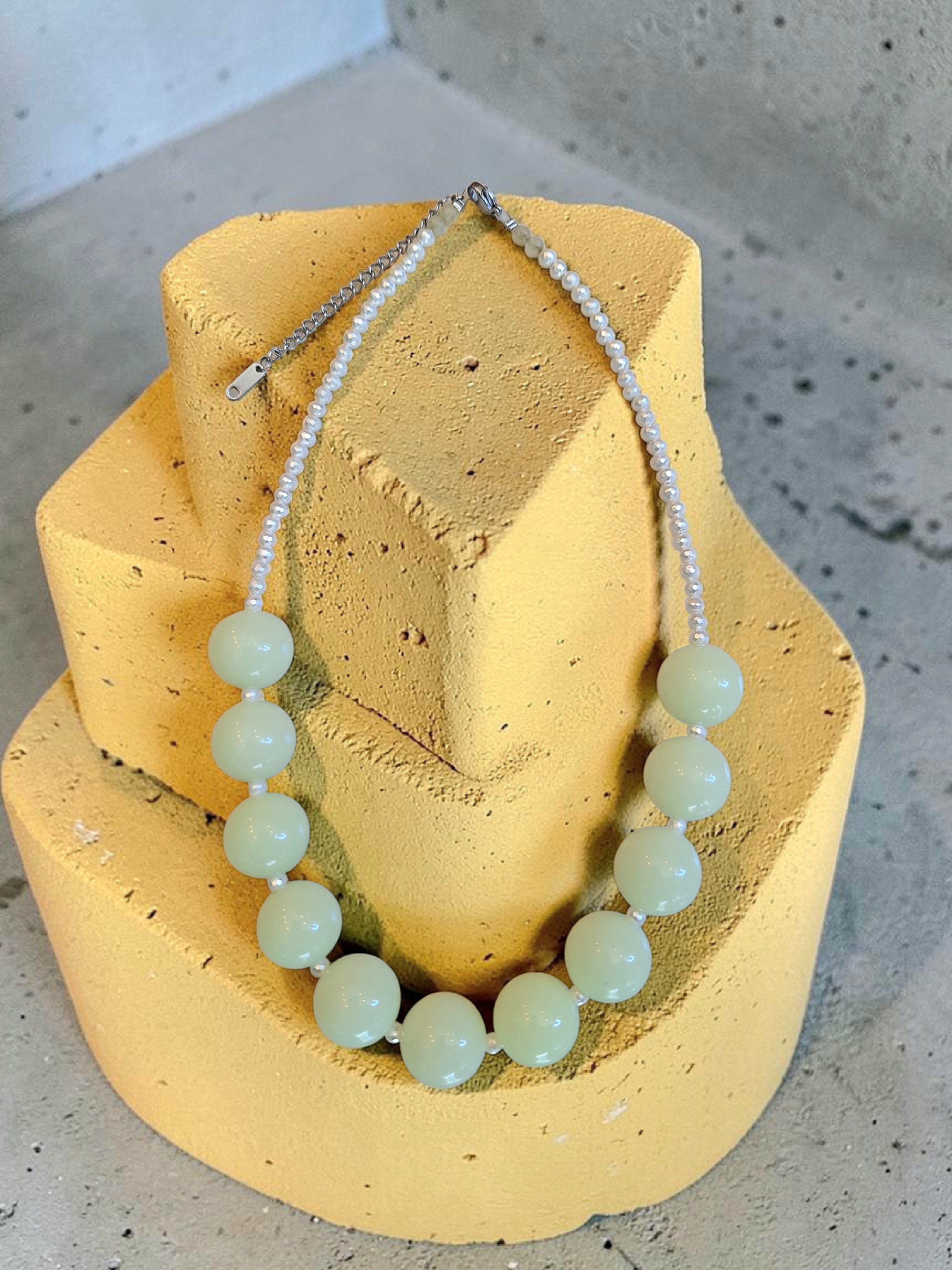 Κολιέ Oversized Beads Sorbet Green