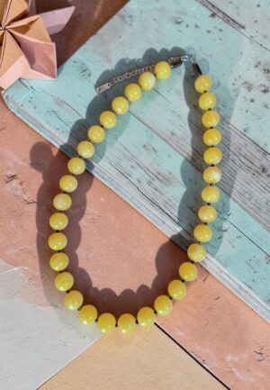 Κολιέ Oversized Beads Yellow Rosary