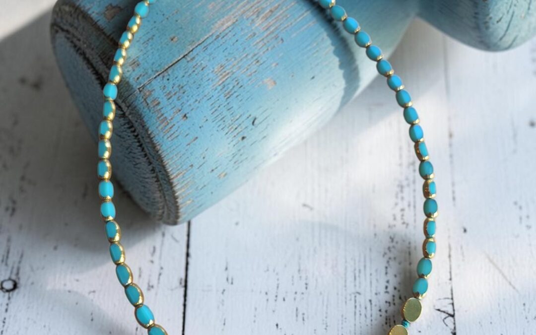 Κολιέ Sunny Gold Aqua