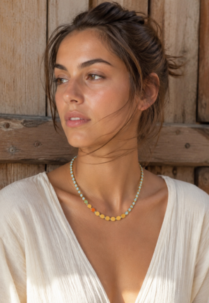 Κολιέ Sunny Gold Aqua